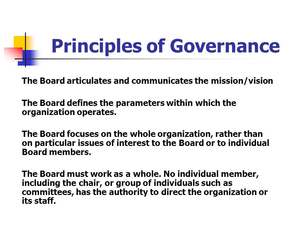Principles of Governance