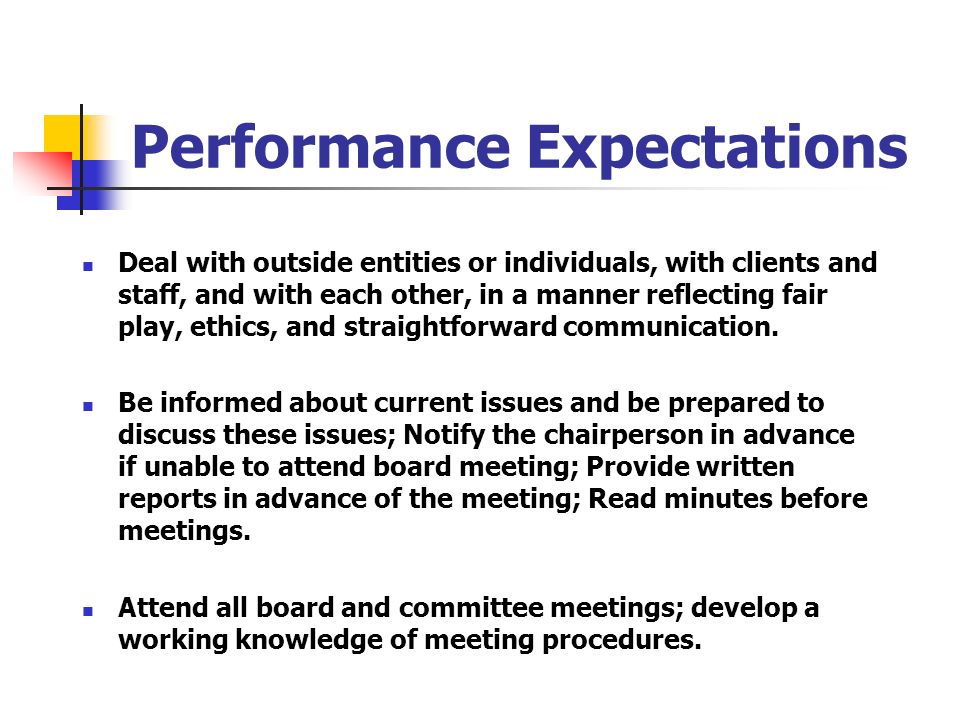 Performance Expectations