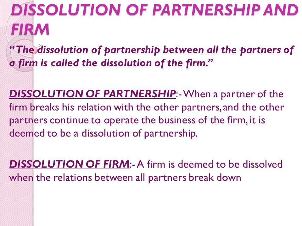 dissolution of partnership definition