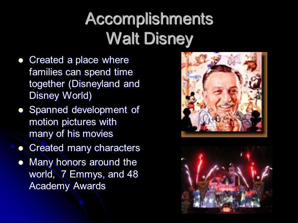 Accomplishments Walt Disney