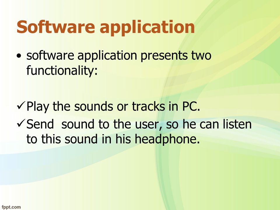 Software application software application presents two functionality: