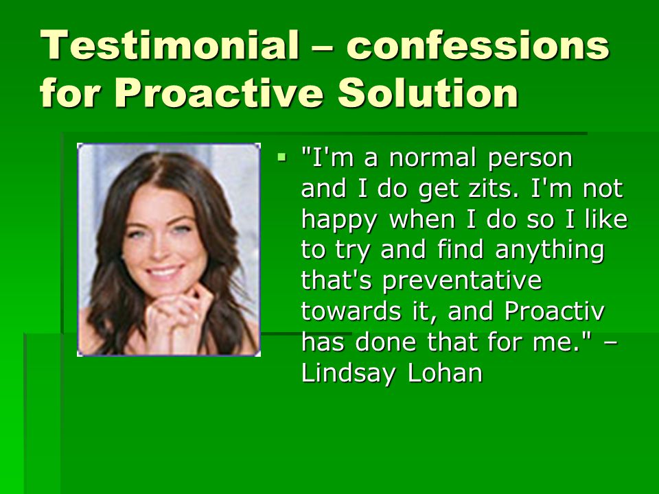 Testimonial – confessions for Proactive Solution