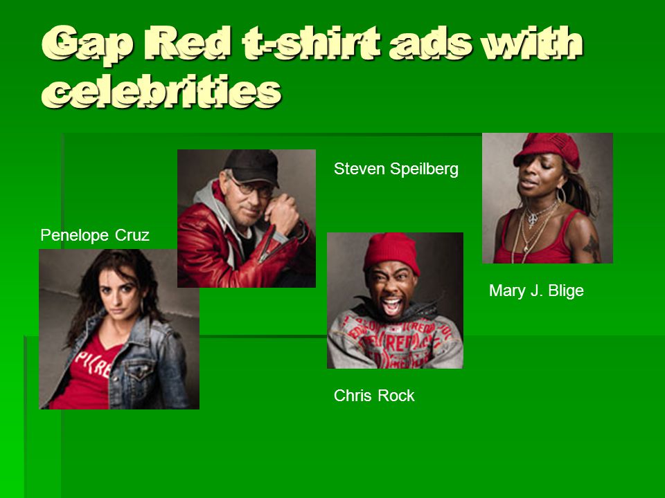 Gap Red t-shirt ads with celebrities