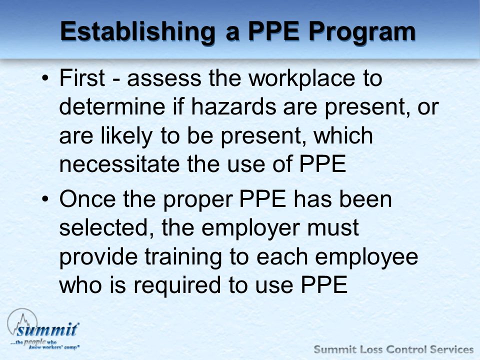 Establishing a PPE Program
