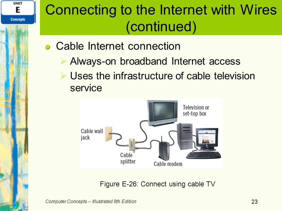 Connecting to the Internet with Wires (continued)