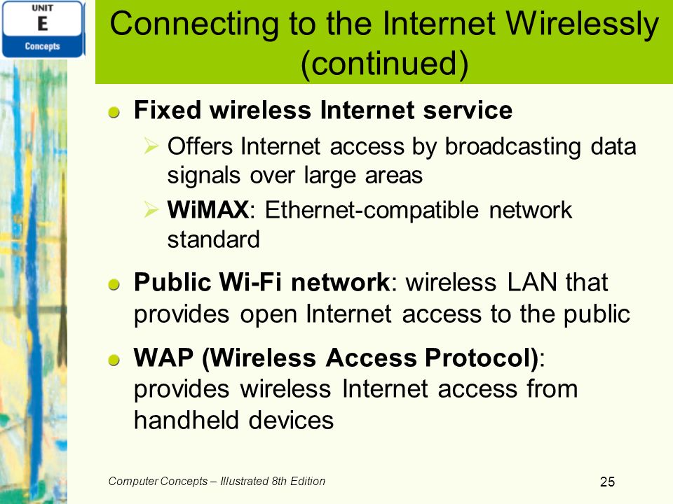 Connecting to the Internet Wirelessly (continued)