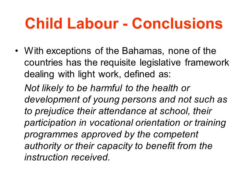 Child Labour - Conclusions