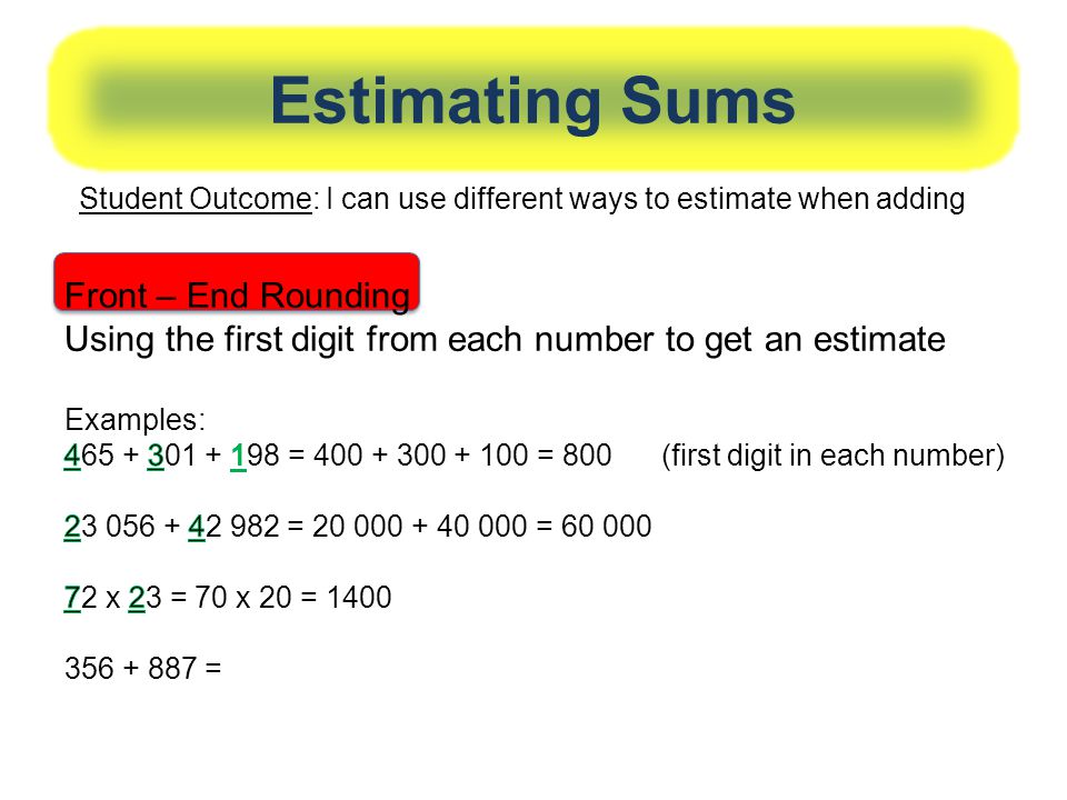 front end estimation definition