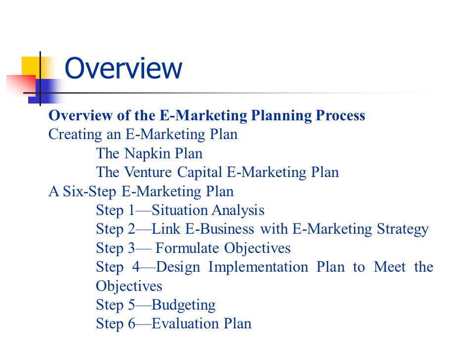 Chapter 3: The E-Marketing Plan - ppt video online download