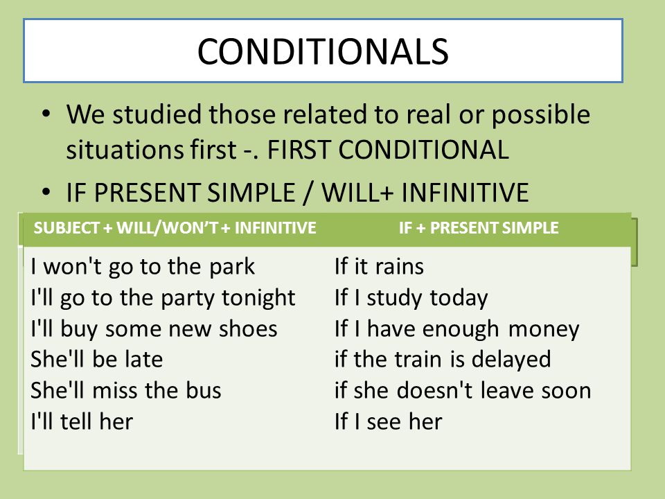 Second conditional Verb + ing / to infinitive can , could , be able to -  ppt download