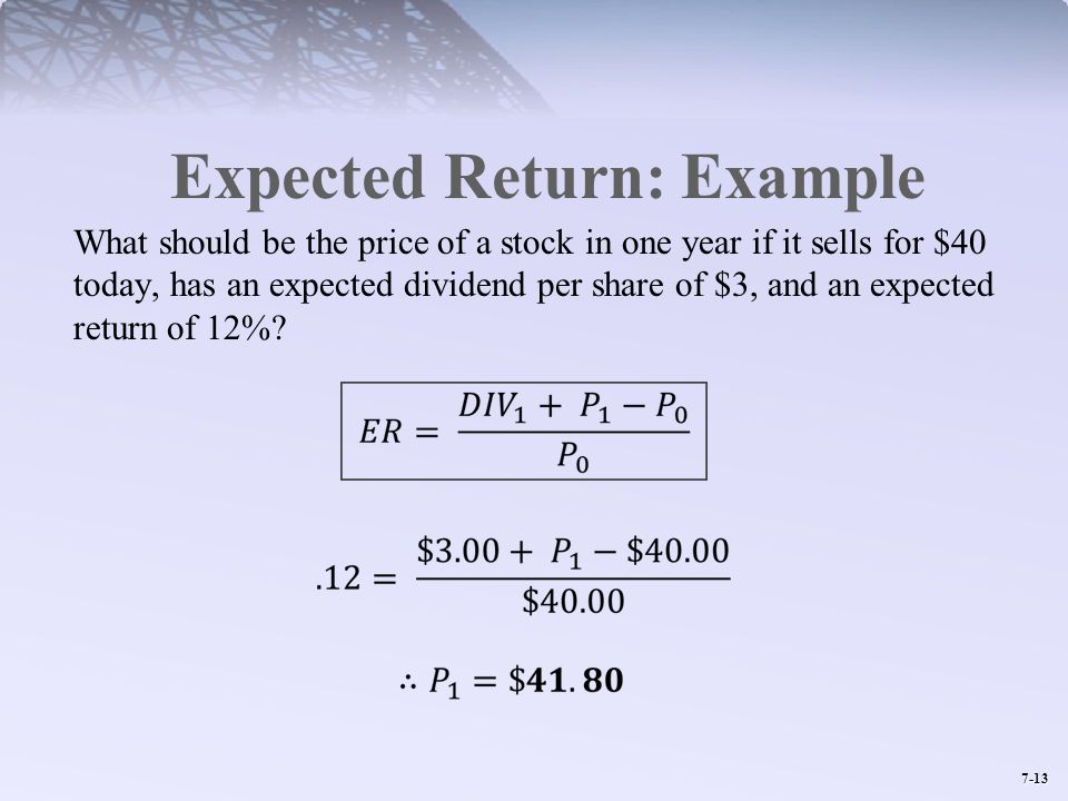 Expected Return: Example