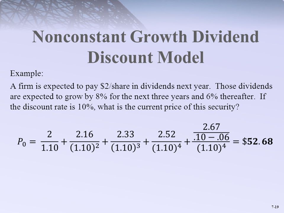 Nonconstant Growth Dividend Discount Model