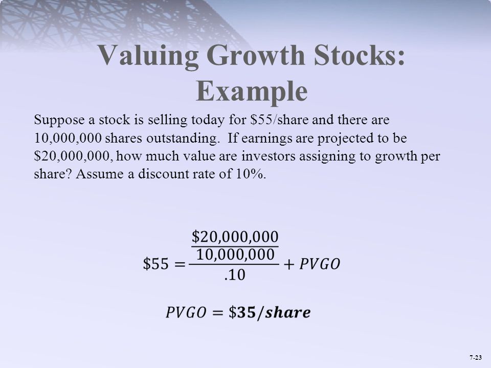 Valuing Growth Stocks: Example