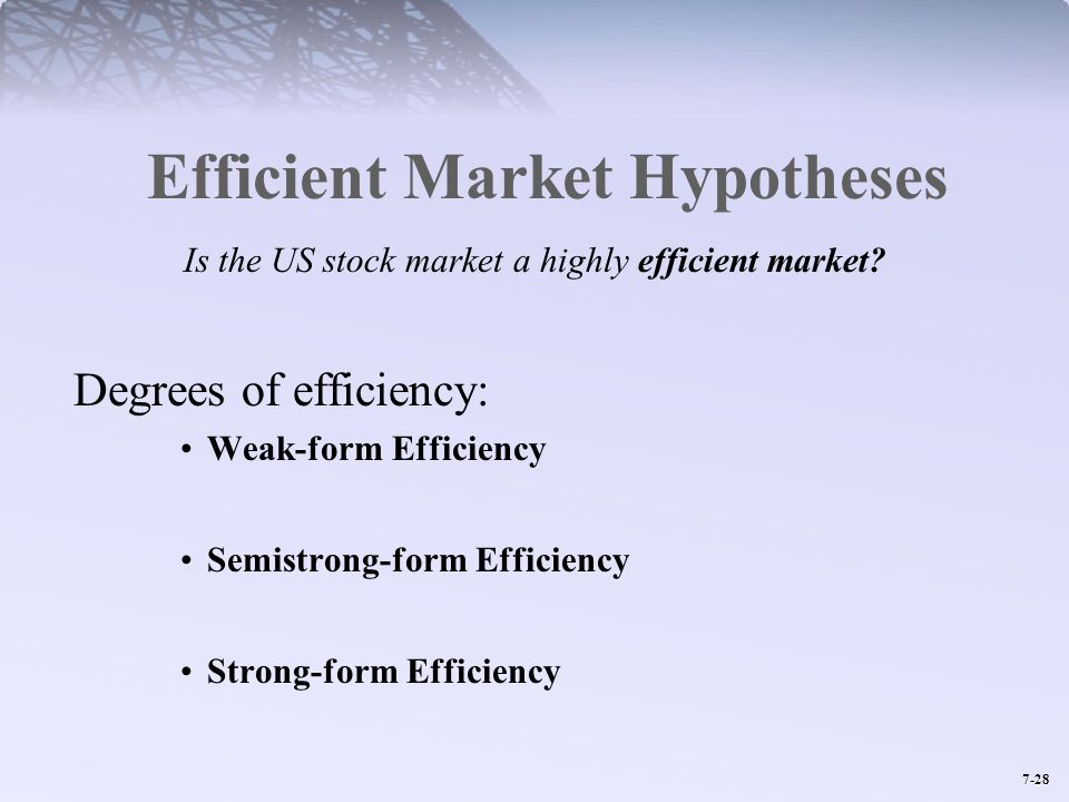Efficient Market Hypotheses
