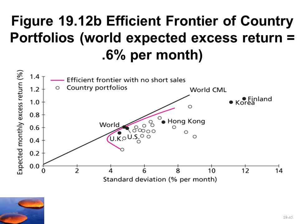 Figure 19.12b Efficient Frontier of Country Portfolios (world expected excess return = .6% per month)