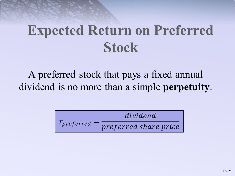 Expected Return on Preferred Stock