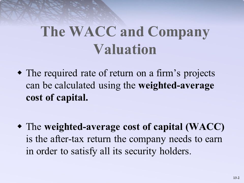 The WACC and Company Valuation