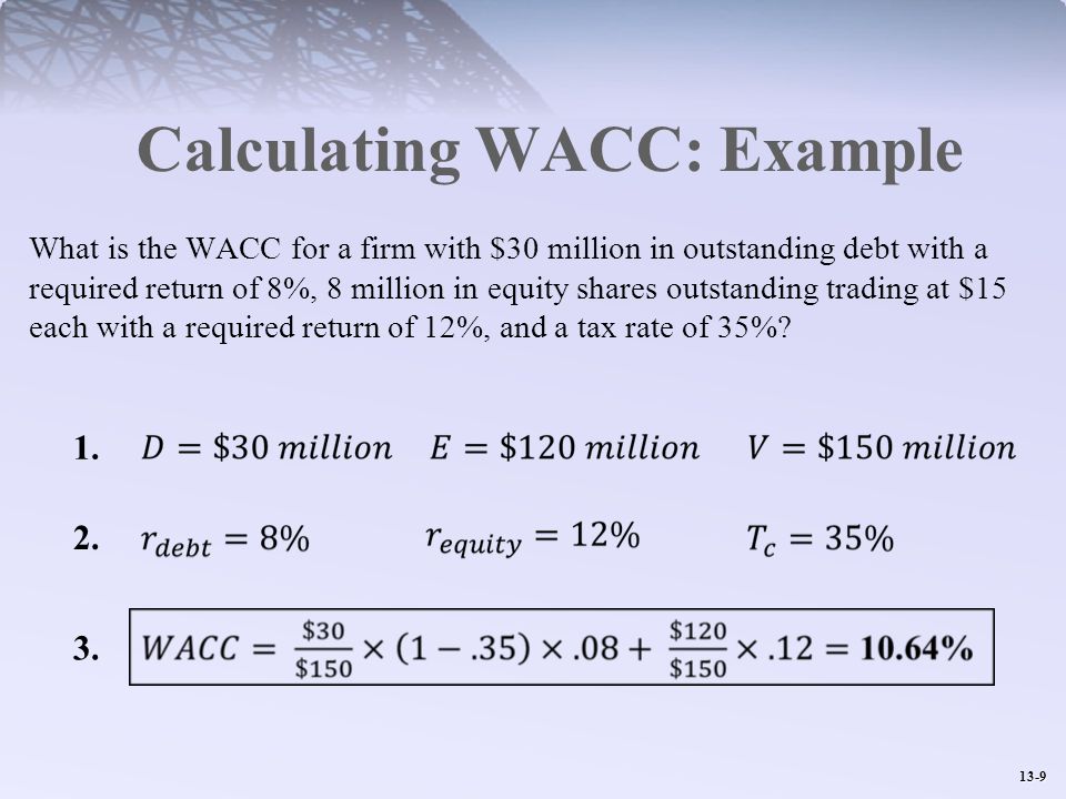 Calculating WACC: Example