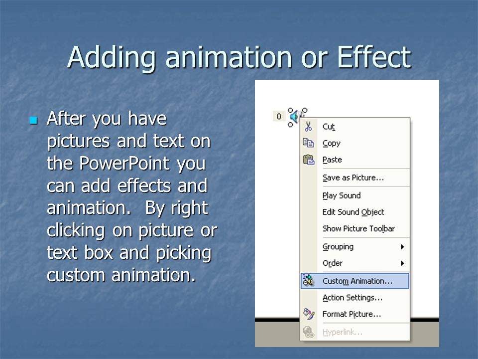 Adding animation or Effect