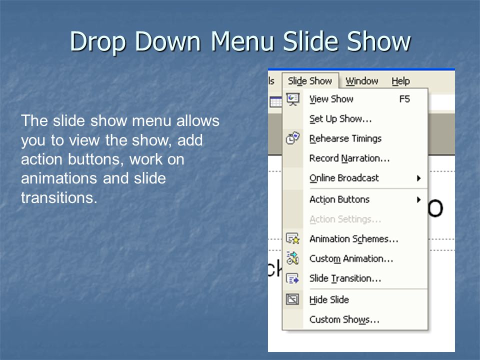 Drop Down Menu Slide Show
