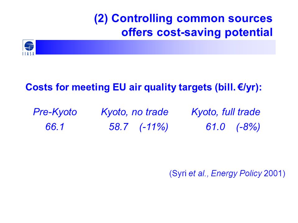 (2) Controlling common sources offers cost-saving potential