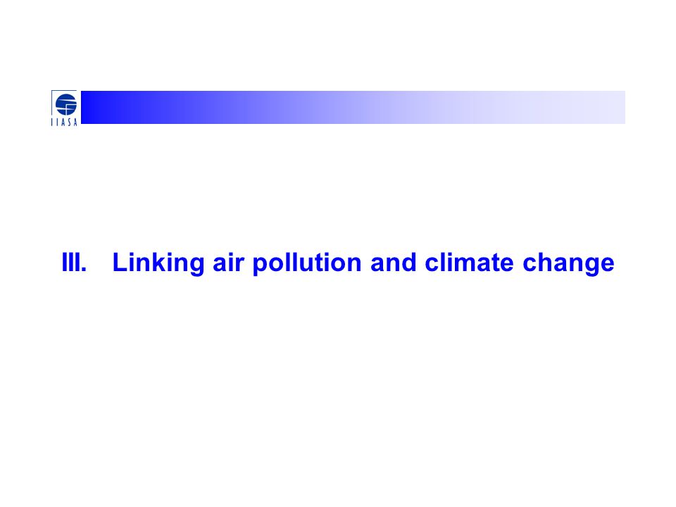 III. Linking air pollution and climate change