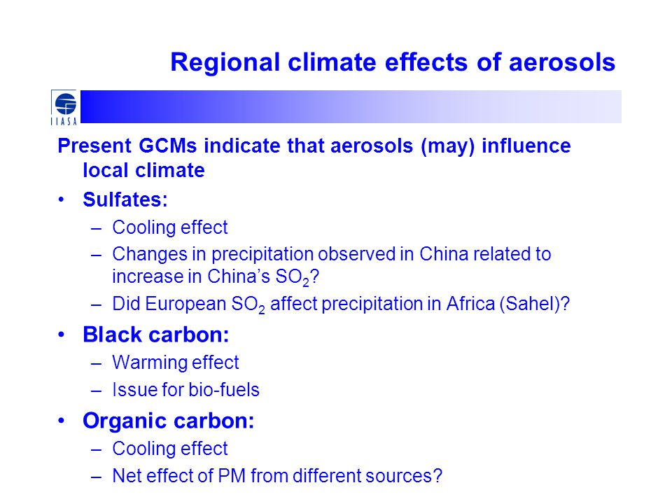 Regional climate effects of aerosols