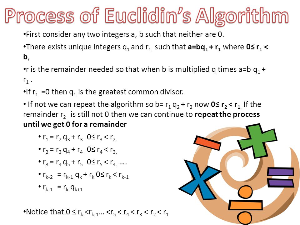 Process of Euclidin’s Algorithm