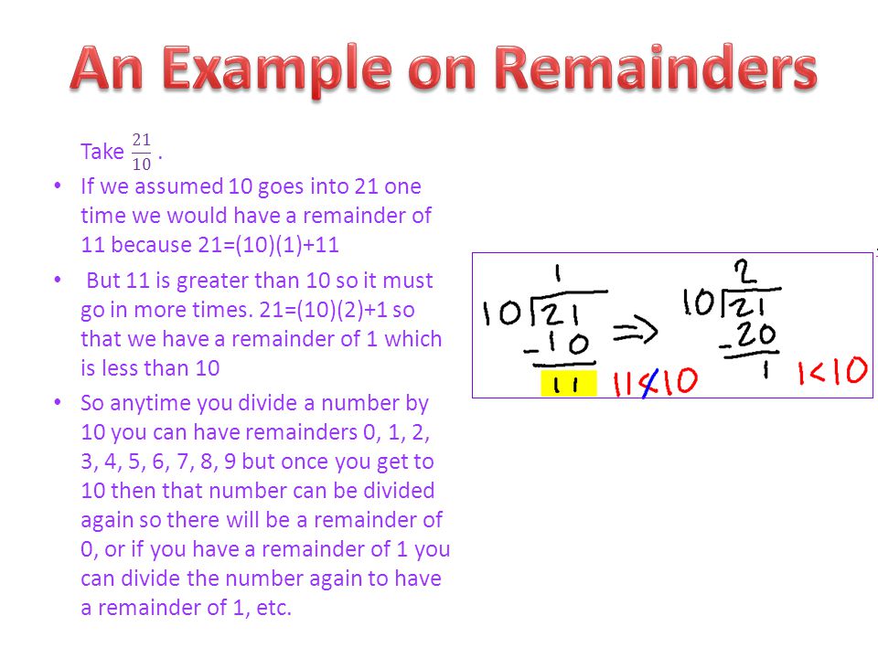 An Example on Remainders