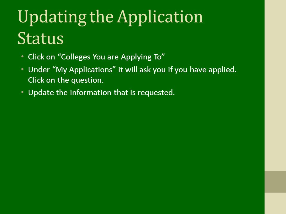 Updating the Application Status