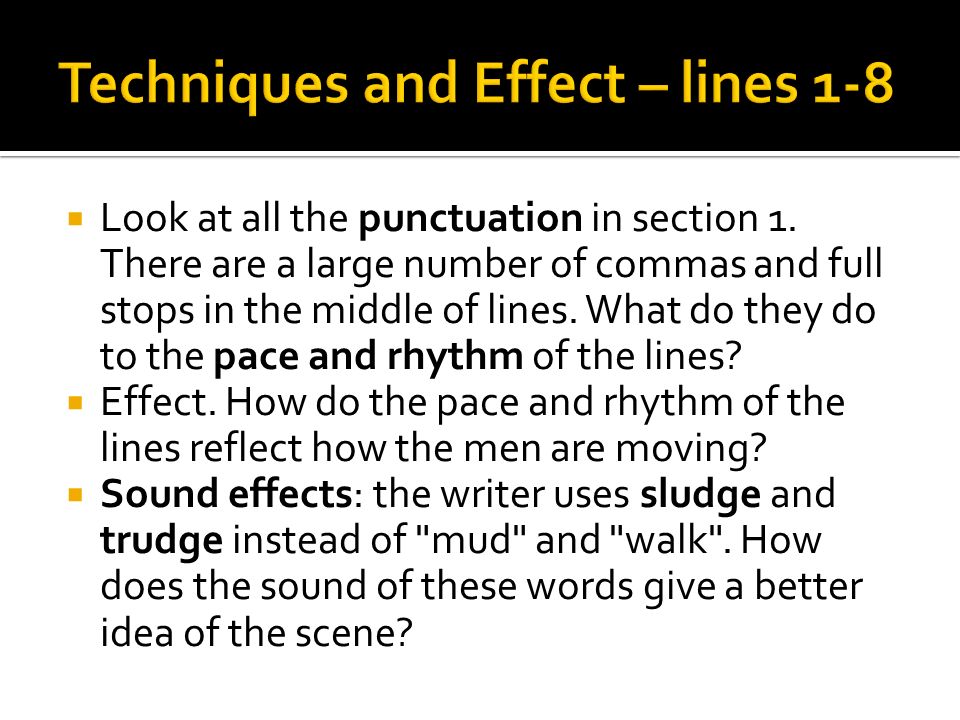 Techniques and Effect – lines 1-8
