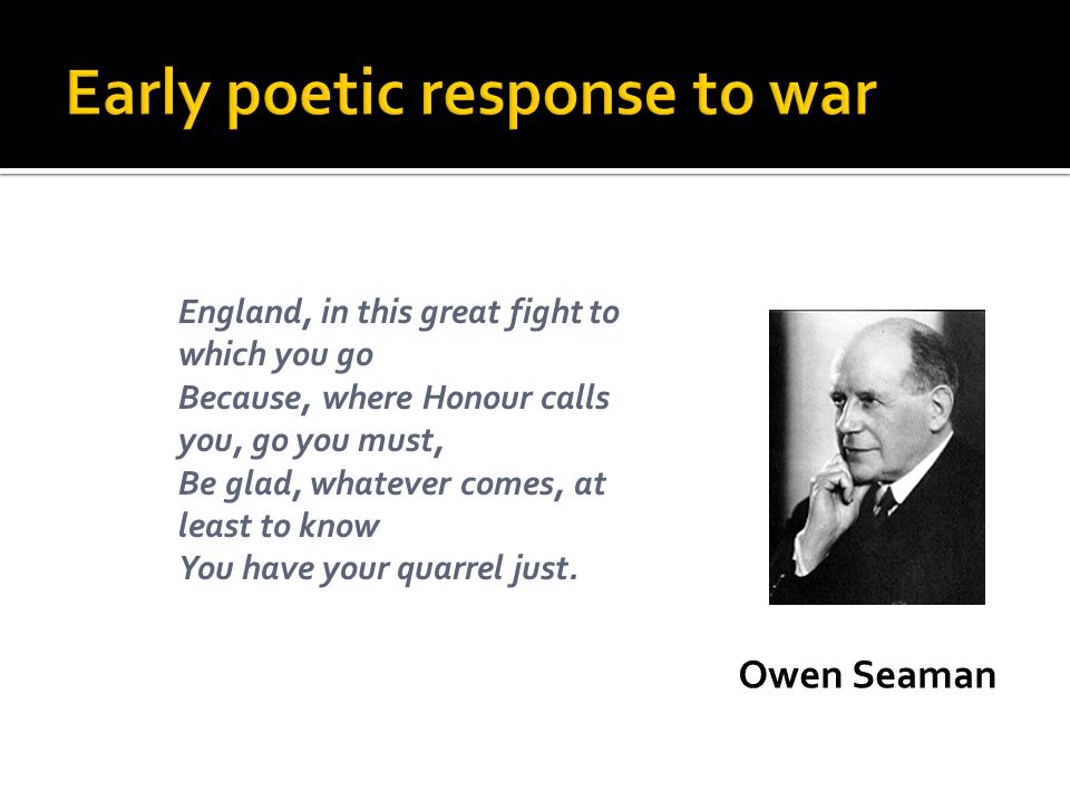 Early poetic response to war