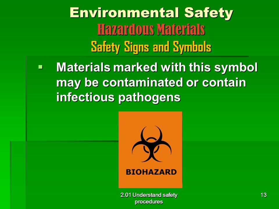 Environmental Safety Hazardous Materials Safety Signs and Symbols