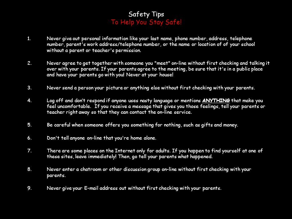 Safety Tips To Help You Stay Safe!