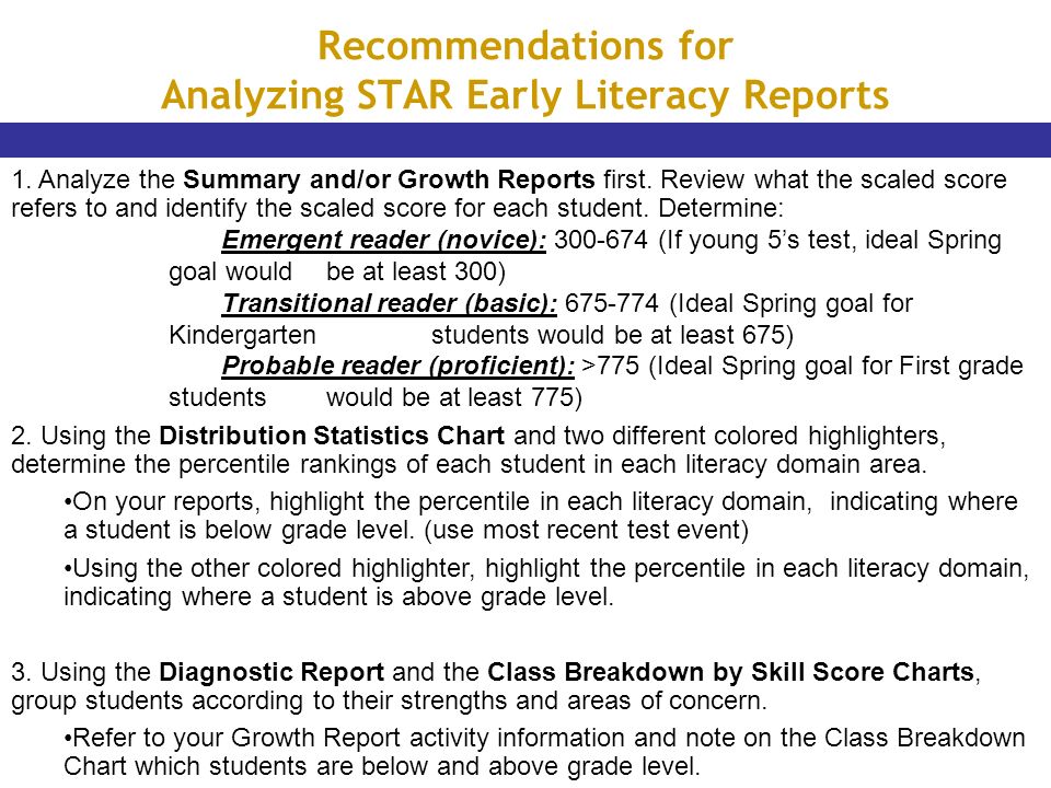 Star Early Literacy Grade Equivalent Chart