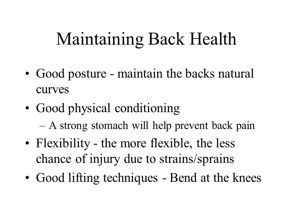 Maintaining Back Health