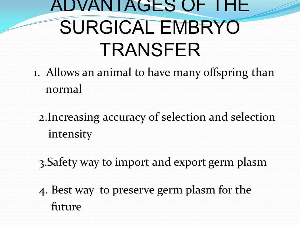 EMBRYO TRANSFER IN CATTLE - ppt video online download