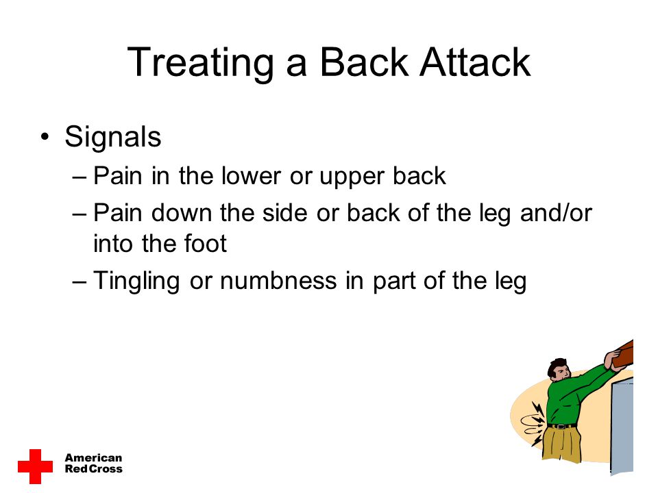Treating a Back Attack Signals Pain in the lower or upper back