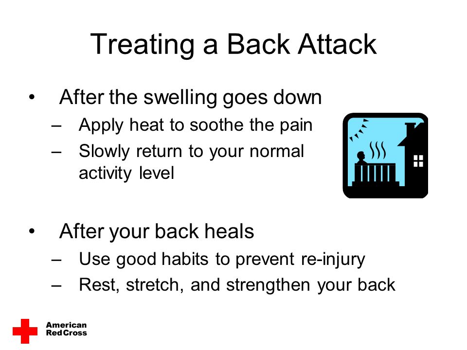 Treating a Back Attack After the swelling goes down