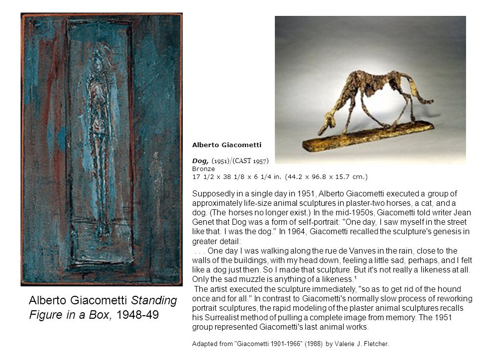 Alberto Giacometti Standing Figure in a Box,