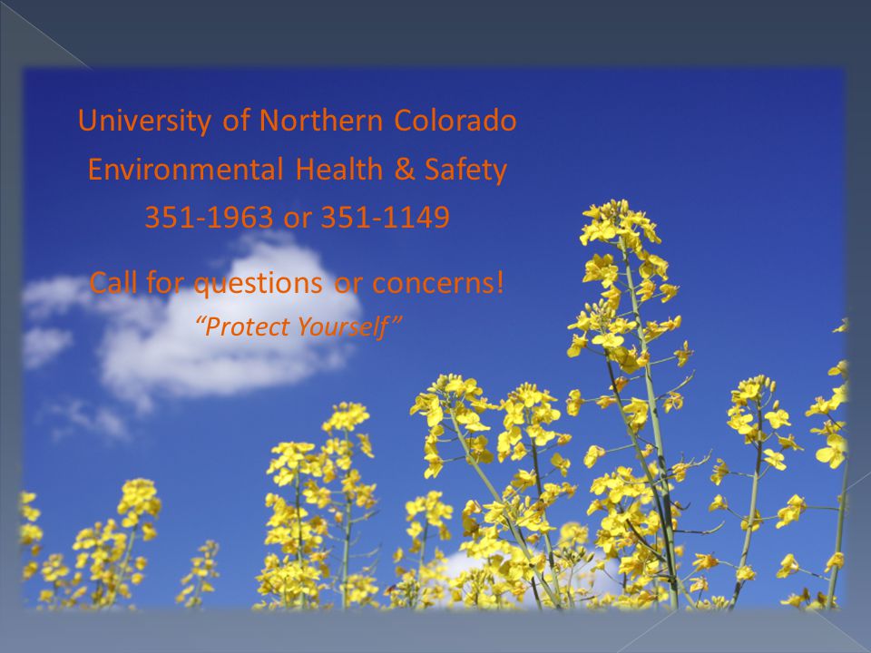 University of Northern Colorado Environmental Health & Safety