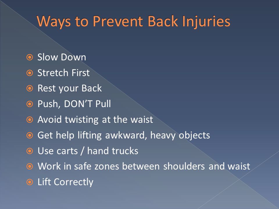 Ways to Prevent Back Injuries