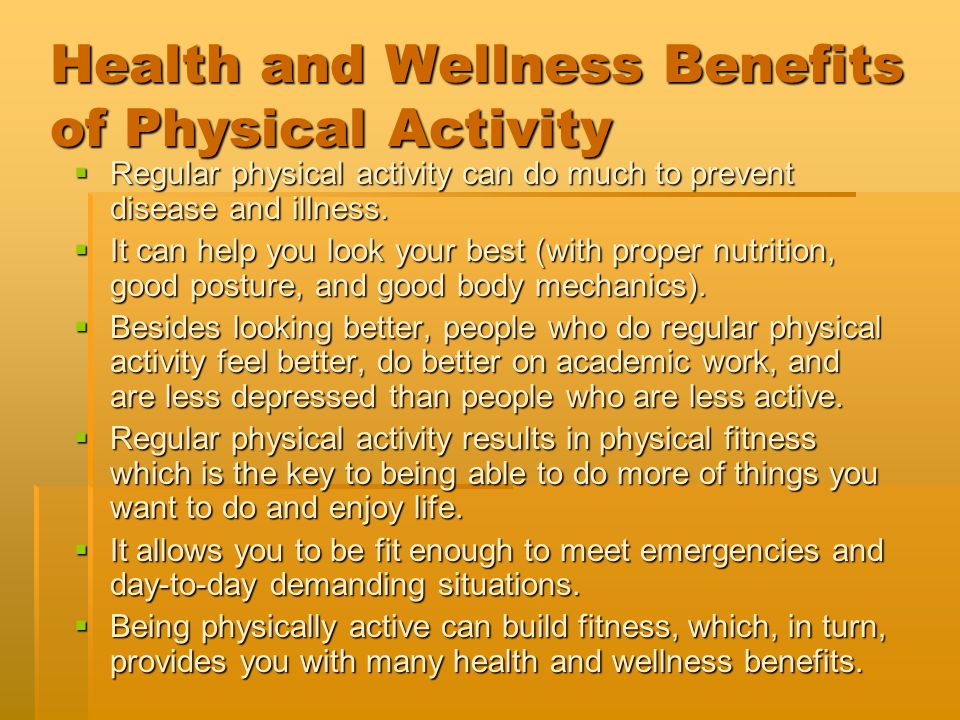 Health and Wellness Benefits of Physical Activity