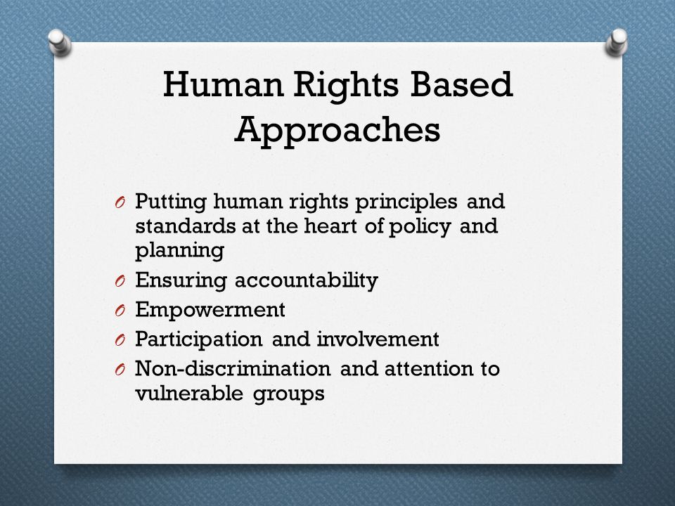 Human Rights Based Approaches