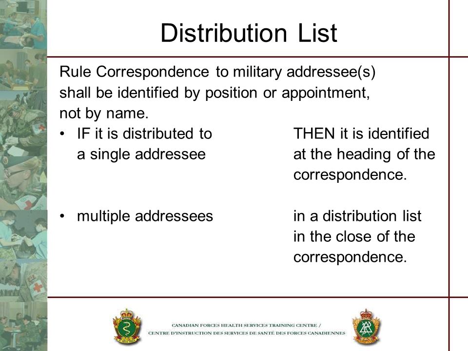 military correspondence rules