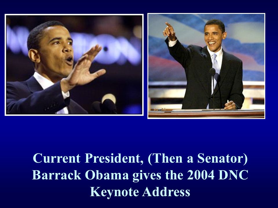 Current President, (Then a Senator) Barrack Obama gives the 2004 DNC Keynote Address