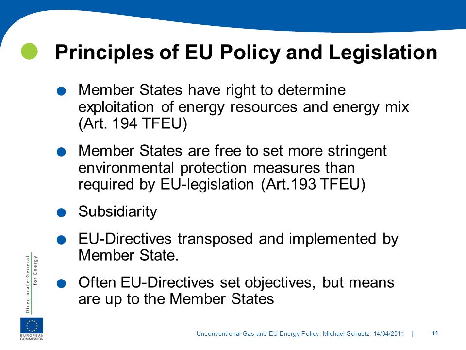 Principles of EU Policy and Legislation