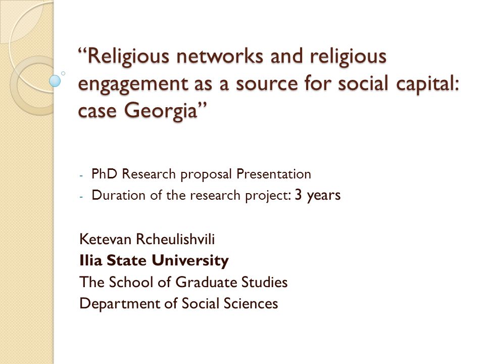 Religious networks and religious engagement as a source for social capital: case Georgia