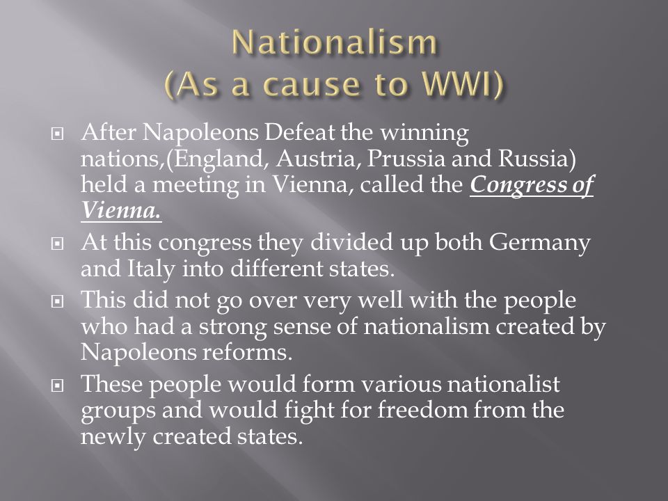 how did nationalism cause ww1