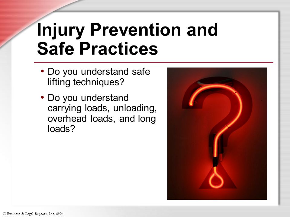Injury Prevention and Safe Practices